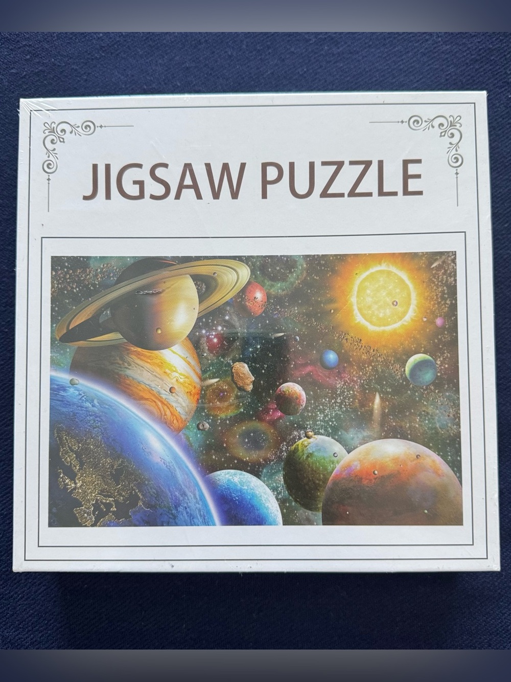Jigsaw Space Planets Puzzle - Blue, Yellow, Orange, Green